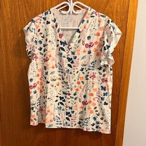 Floral V-Neck Women's Top